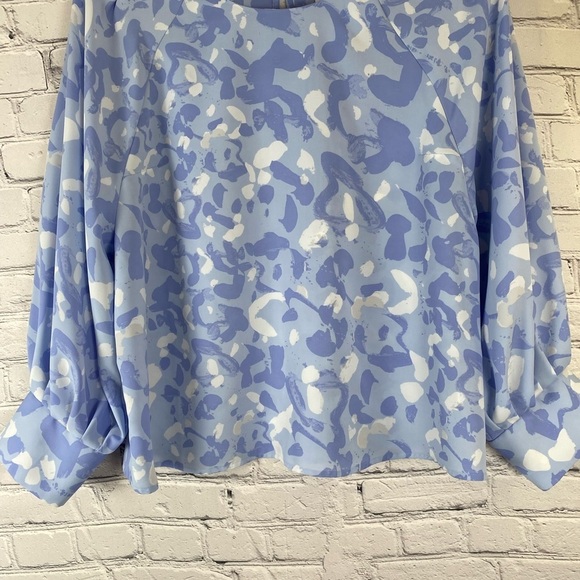 Nine West Purple Geometric Blouse Floral size XL - Picture 6 of 10